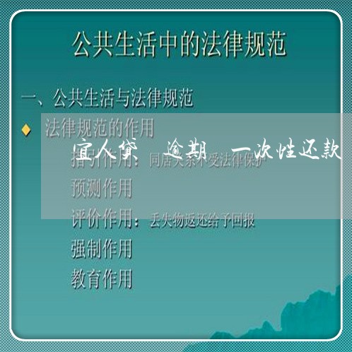 宜人贷 逾期 一次性还款